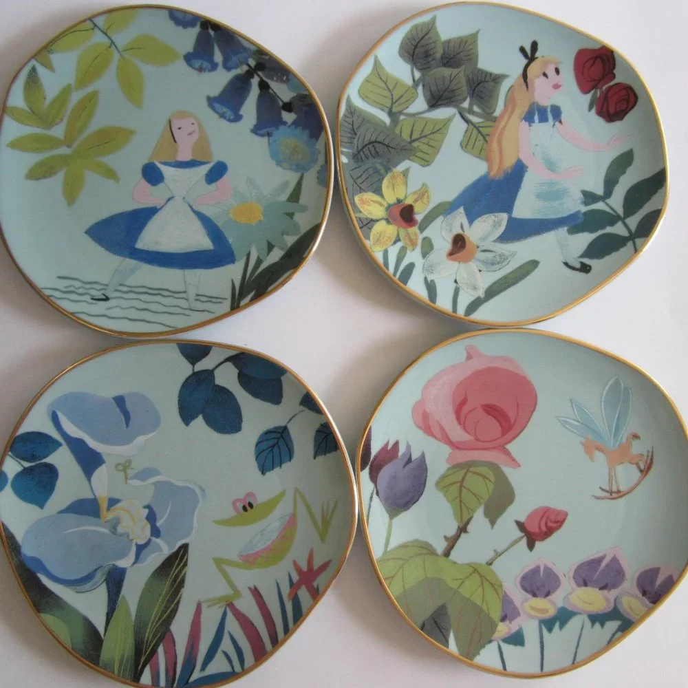 Disney Alice in Wonderland Mary Blair 4 Plates - Picture 2 of 9